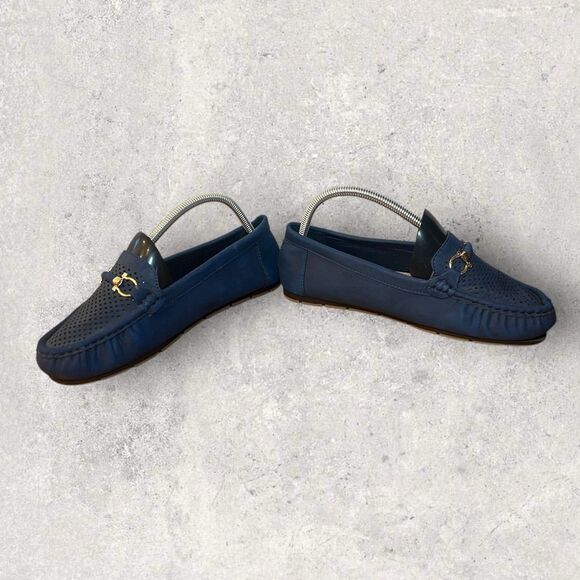 Alexis Bendel Comfort Women's Size 9W Dorothy Blue Soft Leather Slip On Loafers - Picture 3 of 7